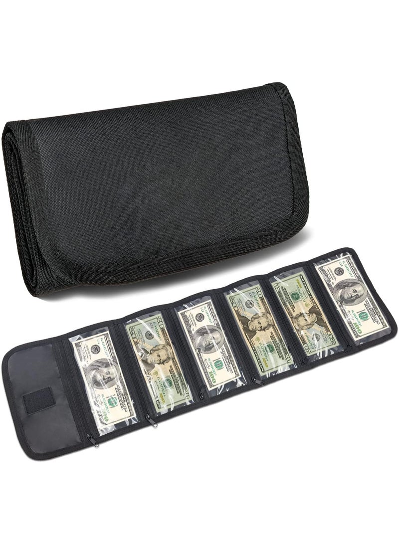 محفظة المال، منظم للنقود مع 6 حقيبة جيب متعددة الحزم، منظم الفاتورة، حقيبة محفظة المظروف حامل السفر الصغير الميزانية، الإيصال، القسائم والنصائح - Image 1